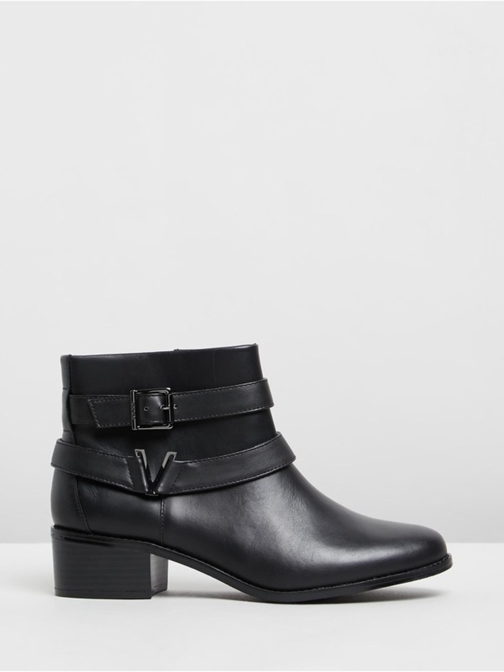 Vionic Hope Mana Black Leather Ankle Boots Womens Size 11 Side Zipper